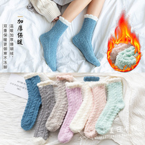 Japanese GP Officer Net Autumn Winter Warm Foot Japanese Socks Cute Super Cute Coral Suede Thickened Home Land Plate Moon Socks