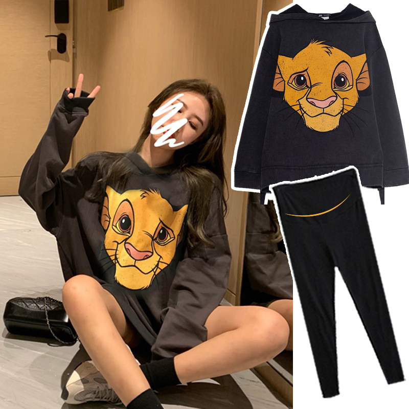 Pregnancy Woman Dress Fall Suit Fashion style Long sleeves Loose Wear in the middle of a long version of blouse Chauma goes out for autumn and two sets