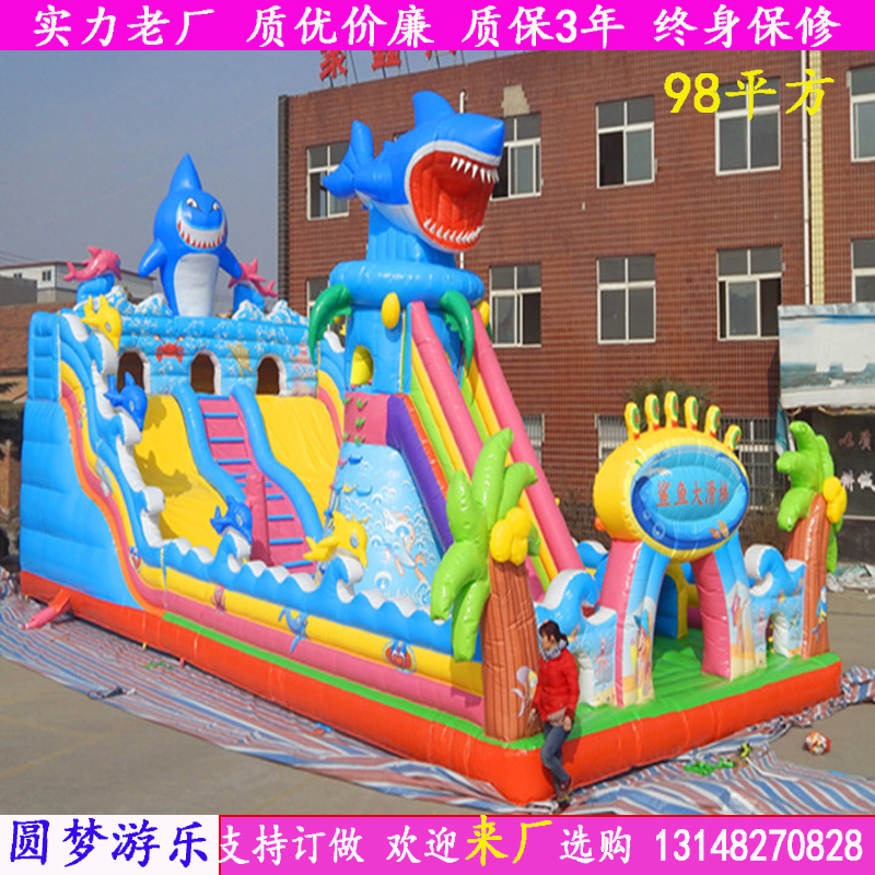 Bouncy castle Outdoor large children's trampoline dollhouse Outdoor Amusement Park equipment Slide Trampoline Naughty Castle