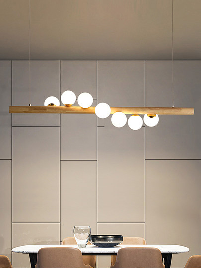 Ресторанная люстра в скандинавском стиле, молекулярная лампа, простая современная, в деревянном кремовом стиле, «волшебная боба», высококачественное освещение для обеденного стола