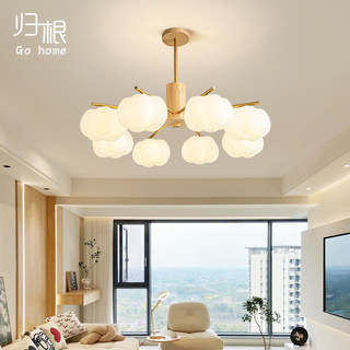 Living Room Main Light Chandelier Cream Wood Style Lighting 2026 New Japanese Style Bedroom Dining Room Persimmon Cotton Lamp