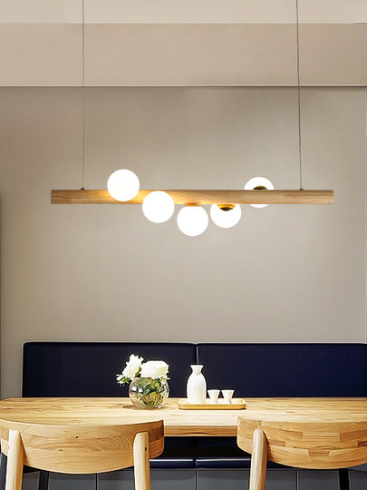 Ресторанная люстра в скандинавском стиле, молекулярная лампа, простая современная, в деревянном кремовом стиле, «волшебная боба», высококачественное освещение для обеденного стола