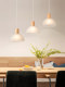 Japanese-Style Wooden Restaurant Pendant Light Nordic Creative Frosted Glass Wabi-Sabi Style Dining Table Bar Counter Three-Head Zhongshan Lighting Fixtures