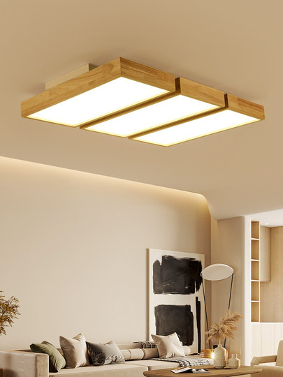 Nordic Japanese-Style Solid Wood Living Room Lamp, Master Bedroom Whole House Ceiling Lamp, 2026 New Model, Guangdong Zhongshan Lighting, Solid Wood