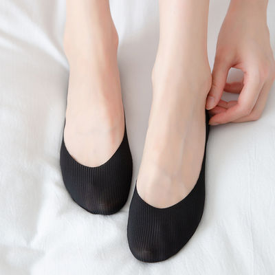 High heels, boat socks, women's summer thin socks, women's shallow mouth short socks, anti-slip, non-dropping heel, invisible pure cotton sole black socks