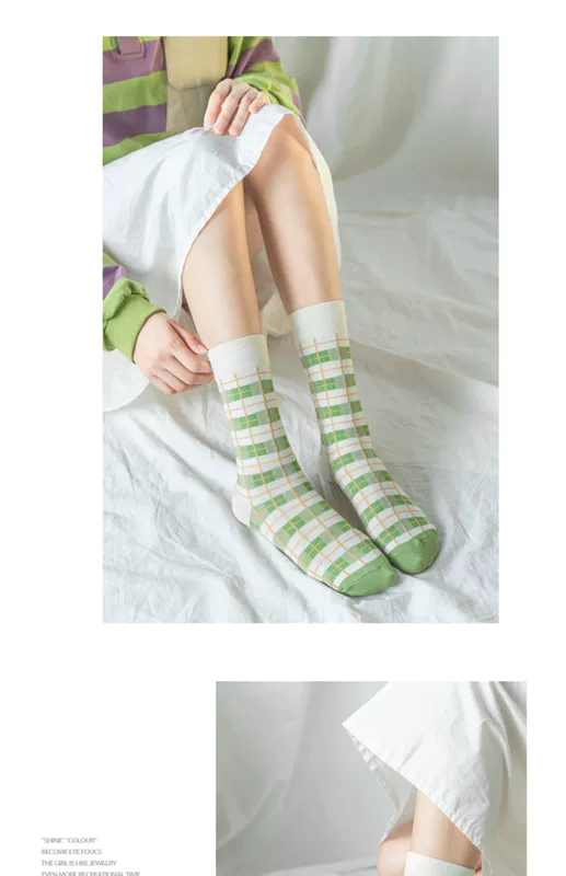 Những cặp đôi nam nữ cá tính Vớ hàn quốc mùa xuân và mùa hè cotton tinh khiết thể thao đường phố ván trượt ống dài - Vớ sợi tre