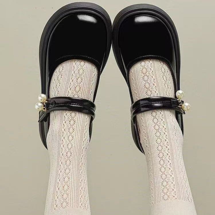 New Style Boys' Leather Shoes, Little Girls' Princess-Style Soft-Soled Black Single Shoes, Student Mary Jane Lightweight Performance Children's Shoes
