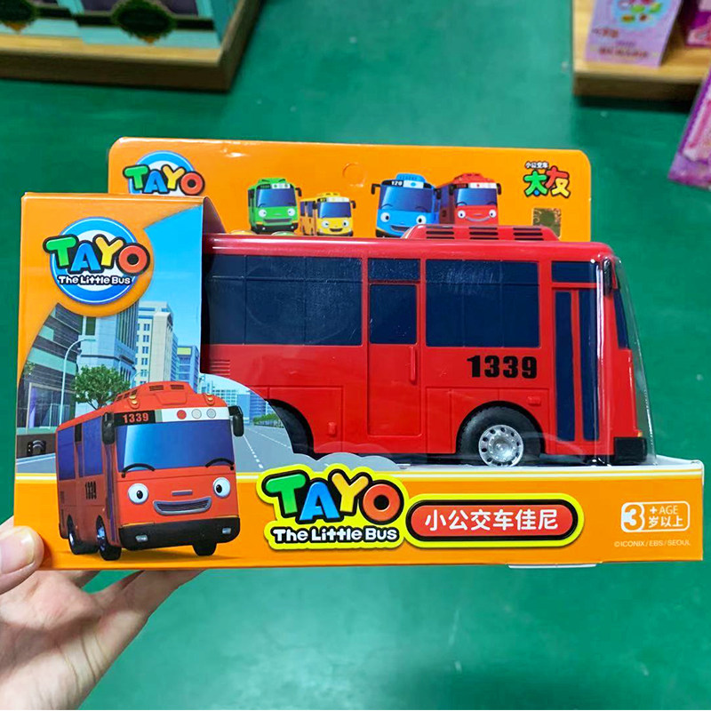New Korean TAYO sound and light version Taiyou small bus bus Roger inertia car boy and girl toy set