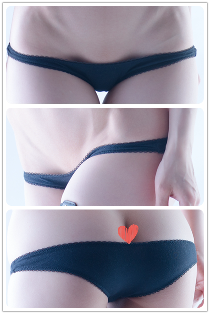 Private custom sexy simple one-piece very low waist half buttocks wavy side high girl briefs