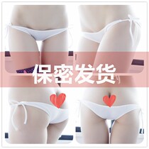 Old customers can be customized before and after the same big triangle lace-up low waist semi-hip underwear cute Joker high Girl