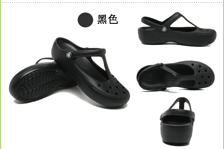 2024 Mới Retro Mary Jane Crocs Y Tá Chuyên Nghiệp Giày Sandal Nữ Chống Trơn Trượt Giày Đi Biển Dày Jelly Giày