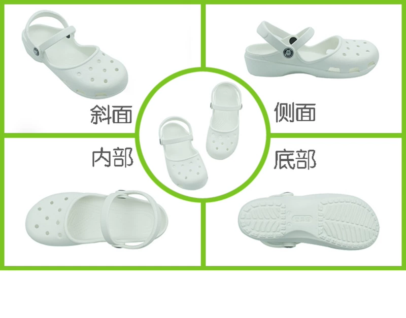 24 Mới Croc Giày Cho Phụ Nữ Mang Thai Giày Sandal Nữ Trắng Flat Y Tá Giày Giày Đi Biển Chống Trơn Trượt Bao Đầu giày Sandal Nữ Mùa Hè