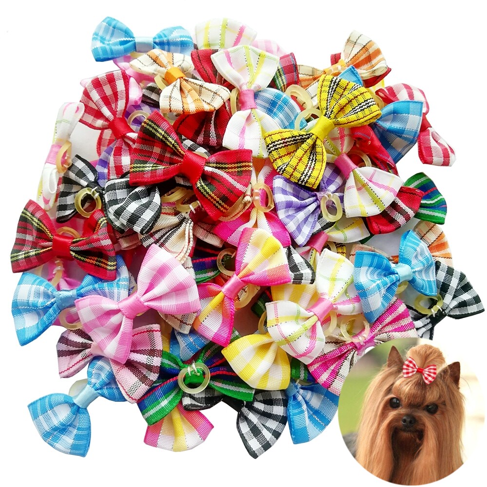 Pet rubber band head flower bow pet dog Teddy Bichon Pomeranian Yorkshire rubber band beauty hair accessories