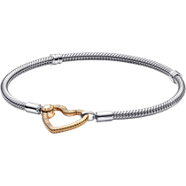 Pandora Pandora heart-shaped chain buckle snake bone bracelet diy plain chain love simple couple model