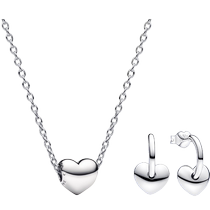 Pandora Pandora Heartbeat Movement Necklace and Earrings Set New Product Love Gift for Girlfriend