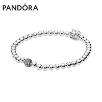 Pandora, цепочка, изысканный браслет, серебро 925 пробы, DIY, женский стиль, простой и элегантный дизайн, подарок на день рождения