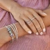 PANDORA Pandora của tim 925 bạc vòng nhiều màu nhỏ và tinh tế stack mặc mềm chuỗi doanh nhẫn nữ Nhẫn