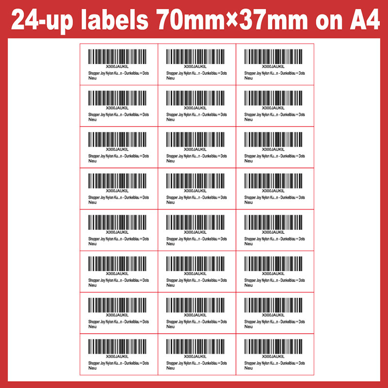 Amazon FBA Tags print A4 adhesive sticker deters print 70 * 37mm24 g 1 up print