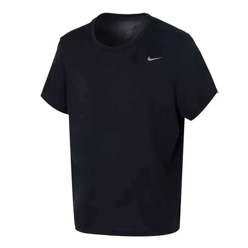Nike, модная быстросохнущая черная спортивная футболка для спортзала, короткий рукав