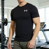 Under armour, быстросохнущая спортивная футболка для спортзала, в обтяжку, короткий рукав