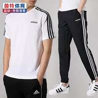 Adidas Adidas phù hợp với nam mùa hè Quần áo thể thao mới cổ tròn tay áo ngắn chạy quần âu quần áo nam - Thể thao sau bộ nỉ nam adidas