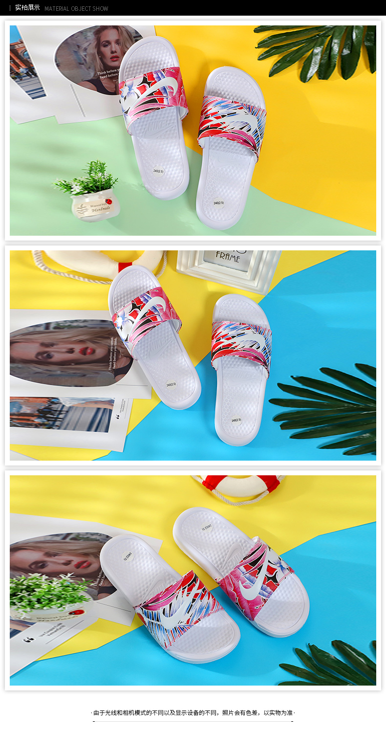 Dép Nike Nike Giày nữ 2019 Mùa hè mới Benassi Chỉ cần làm nó Dép đi biển hoa - Dép thể thao dép bít mũi