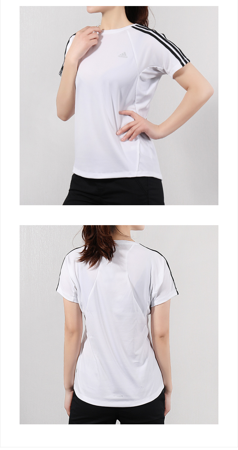 Bộ đồ thể thao nữ Adidas 2019 mới thể thao thoáng khí giản dị tay ngắn chạy bộ quần thẳng DZ8265 - Thể thao sau quần adidas