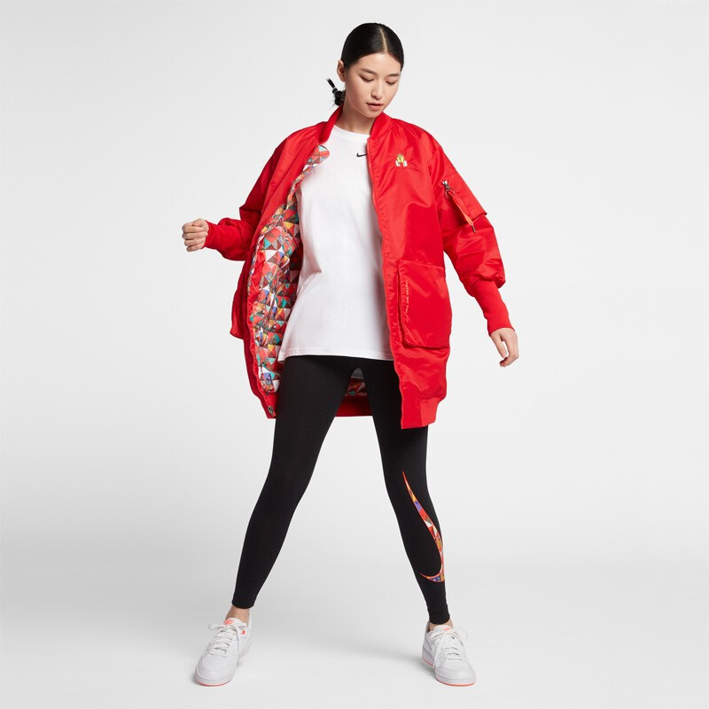 Quần áo cotton NIKE Nike nữ 2019 mới áo cotton thể thao dài phần cổ áo ấm BV9000-657 - Quần áo độn bông thể thao áo phao hàn quốc nam
