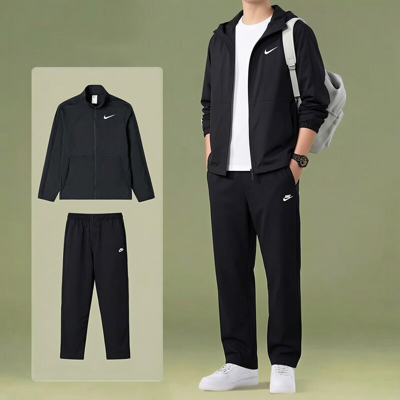 In-Ter | Nike Men's Sports Suit New Casual Running Training Stand Collar Jacket and Long Pants Two-Piece Set In-Ter | Nike Men's Sports Suit New Casual Running Training Stand Collar Jacket and Long Pants Two-Piece Set