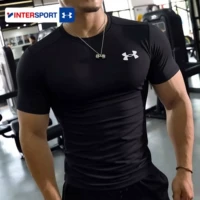 Under armour, быстросохнущая спортивная футболка для спортзала, в обтяжку, короткий рукав
