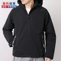 Quần áo cotton nam Adidas 2019 xuân mới thể thao áo gió trùm đầu áo khoác cotton ấm áp DW8151 - Quần áo độn bông thể thao phao lông vũ