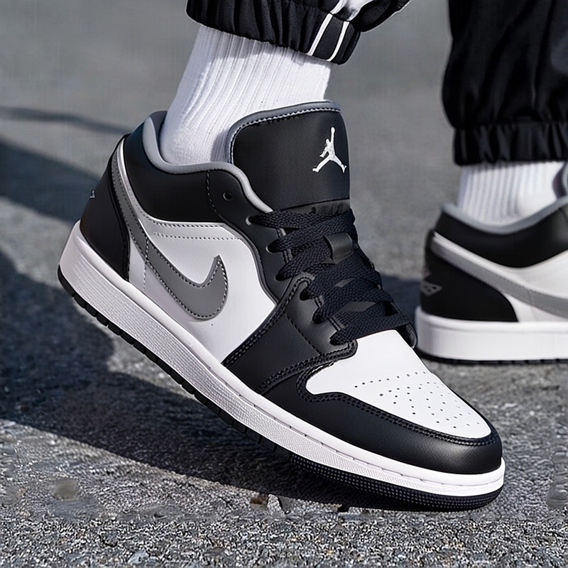 Inter丨Nike Men's Shoes Air Jordan 1 Low Aj1 Black and White Gray Shadow Retro Sneakers 553558 Inter丨Nike Men's Shoes Air Jordan 1 Low Aj1 Black and White Gray Shadow Retro Sneakers 553558