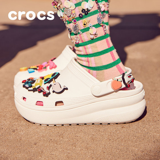 Crocs卡骆驰洞洞鞋女鞋亲子童鞋2025夏季运动鞋儿童厚底凉鞋拖鞋