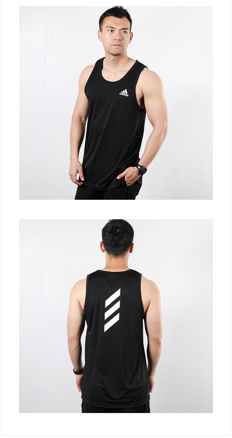 Adidas Adidas vest nam Áo thể thao bóng rổ áo thể thao nam vest thường giản dị không tay áo thun - Áo phông thể thao áo thun thể thao nam chính hãng