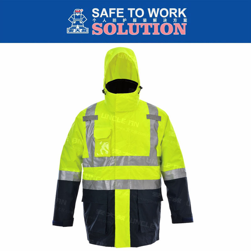 Uncle Ann Great Uncle B406 Fluorescent Yellow New Snowy High Alert Anti-Chill Suit 3M Reflective Material B008 Upgrade with liner