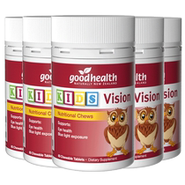 Goodhealth comprimés de protection oculaire brevetés pour enfants lutéine de myrtille vitamines pour les jeunes bonne vision 60 comprimés * 5 bouteilles