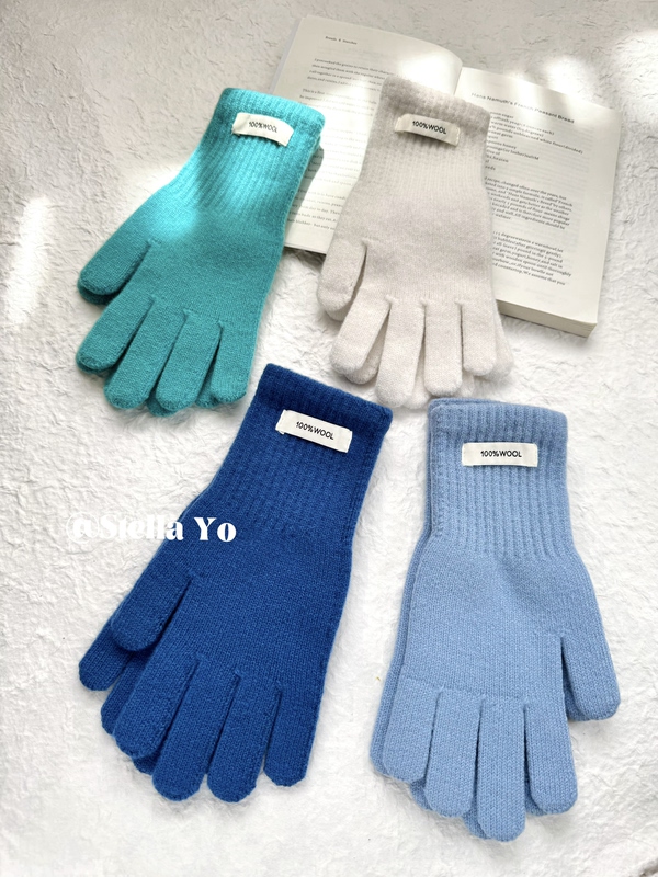 [Wool Encryption Style Women's Model] Wool Warm Gloves for Women, Thickened and Encrypted for Autumn and Winter, Cold-Proof Gloves