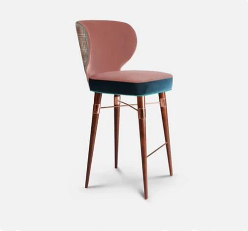 American Modern Minimalist Bar Fabric Bar Caft Nordic сплошной деревянный стул дома высокий стул бар бар -стул передний стул стул стул