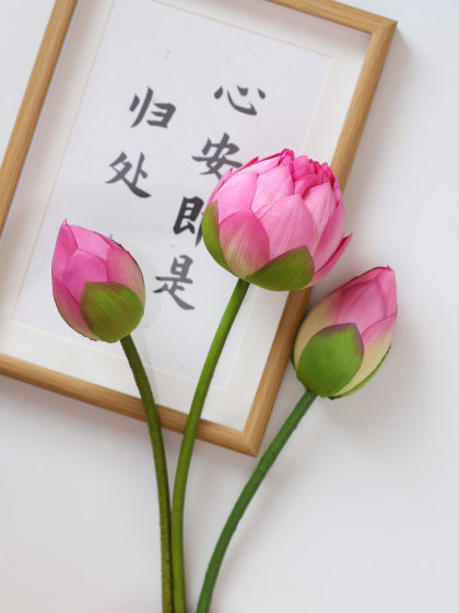 新款荷花仿真花假花荷叶新中式莲花摆件客厅装饰插花摆设拍摄道具