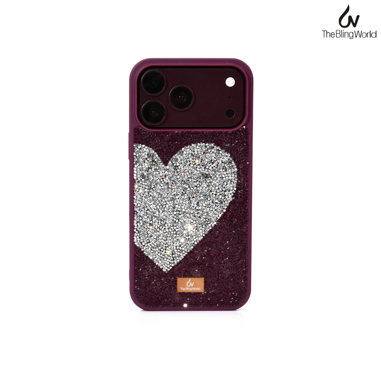 Gem Encrusted Hearts Glitter iPhone Case