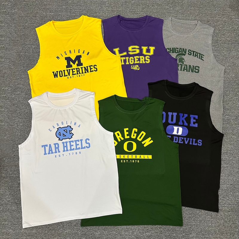 Duke North Carolina Oregon American-Style Training Shooting Jersey Men's Basketball Vest Sports Quick-Drying Elastic Sports T-Shirt