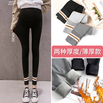 Maternity pants winter plus velvet thick cotton thread autumn and winter leggings outer wear fashion belly support pregnant women pants