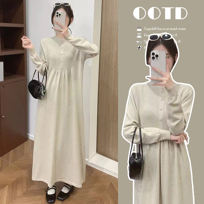 Nursing Dress for Autumn and Winter Outings, Trendy Mom Style Nursing Sweater, Plus Size with Coat, Winter Base Layer Nursing Dress Nursing Dress for Autumn and Winter Outings, Trendy Mom Style Nursing Sweater, Plus Size with Coat, Winter Base Layer Nursing Dress