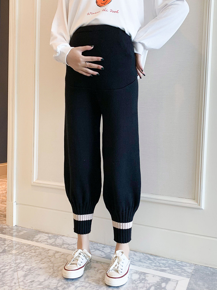 Maternity pants Autumn trousers Spring and autumn fashion trend mom casual loose autumn and winter autumn knitted maternity pants
