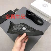New autumn winter genuine leather mens shoes embossed cow leather outside wearing lace boomer wave male casual shoes Advanced 100 lap single shoes