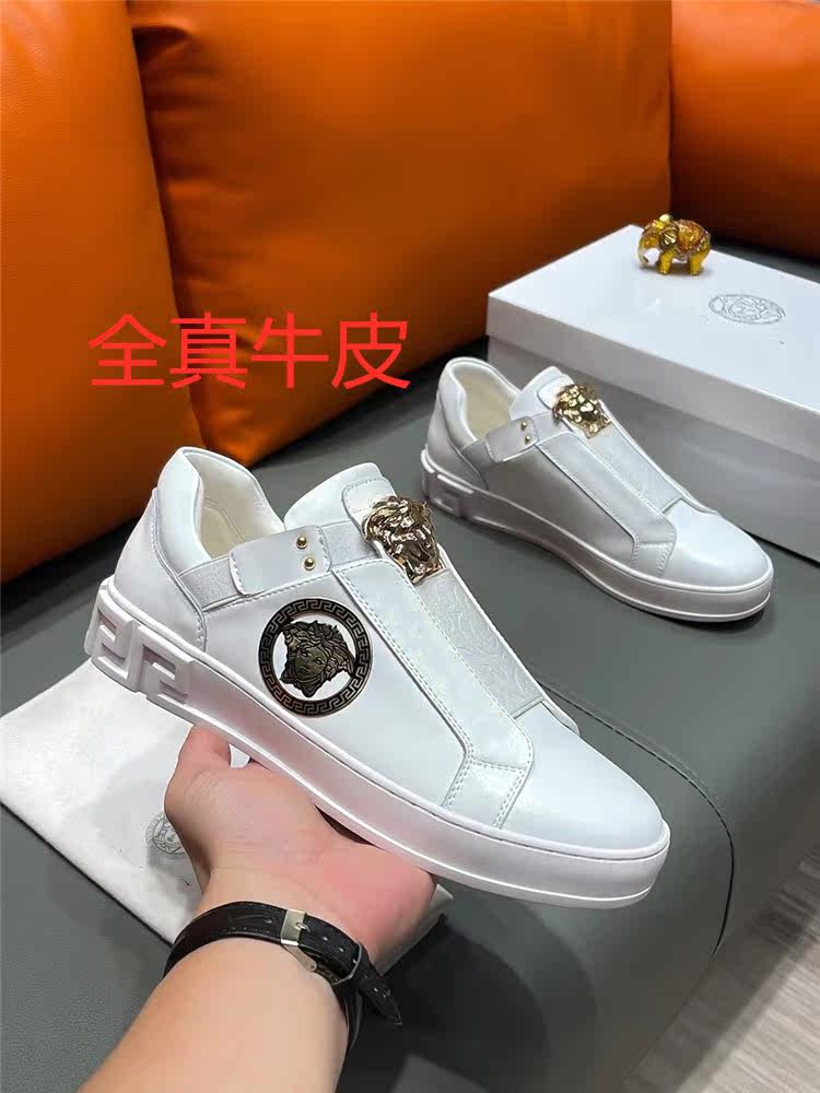 New autumn leather men's shoes outer wear cowhide tide brand set foot casual board shoes tide men's all-match single shoes high-end men's shoes