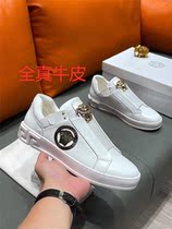 New Fall Genuine Leather Mens Shoes Outwear Bull Leather Tide Cards Cover Foot Casual Board Shoes Tide Men 100 Hitch Shoes Senior Shoes Men