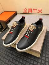 New Fall Genuine Leather Mens Shoes Outwear Breathable Bull Leather Shoes Tide Sign Sports Casual Board Shoes Tide Mens Foot Pedal Single Shoes