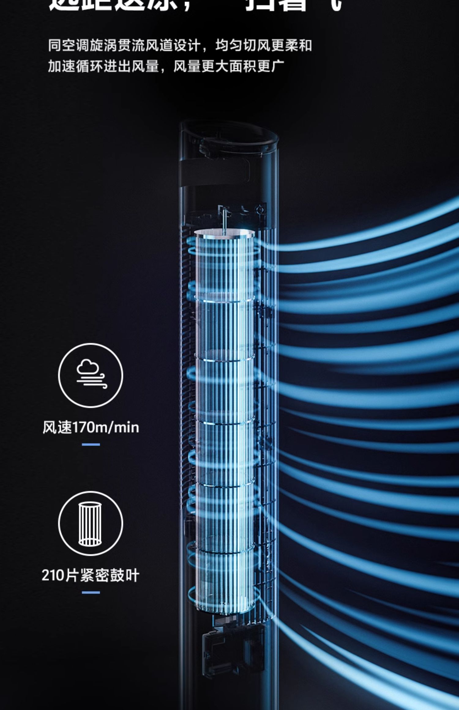 美的/MIDEA 塔扇电风扇无叶立式家用卧室落地扇冷风扇定时摇头电扇