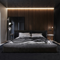 Nordic light luxury wind Net red cloth bed Italian style modern minimalist tatami bed bedroom bed ins double master bed